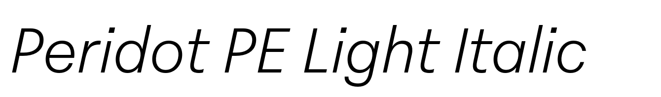 Peridot PE Light Italic